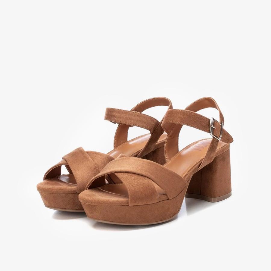 Giày Cao Gót Nữ XTI Camel Microfiber Ladies Sandals