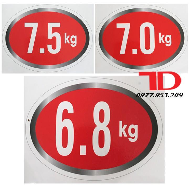 Tem KG Dán Máy Giặt Loại 10KG, TEM DECAN DÁN SỐ KG MÁY GIẶT sẵn keo tự dính, Điện Lạnh Thuận Dung