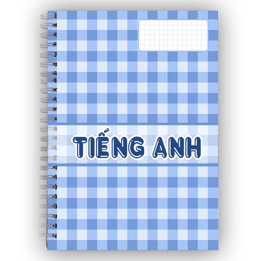 Sổ lò xo tên môn học B5 80 120 160 trang ruột kẻ ngang caro Self Planner, tên màu bìa theo yêu cầu