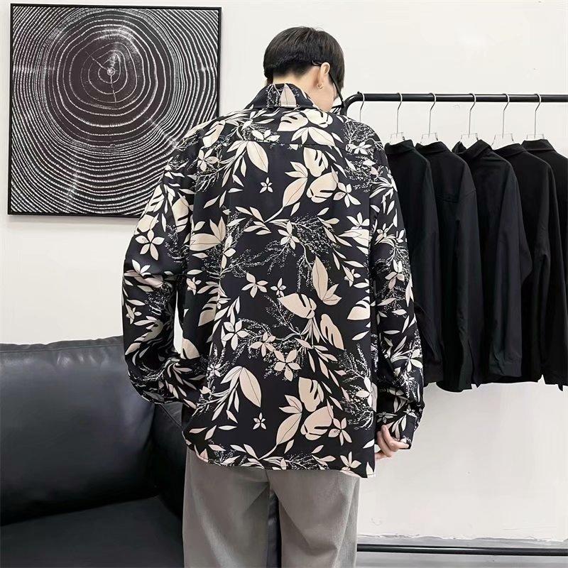 Áo sơ mi nam dài tay in 3d thời trang hàn quốc 2021. Áo sơ mi hoa. Kích thước M-2XL
