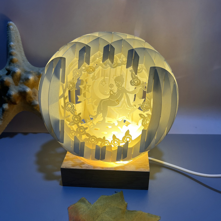Đèn led khắc giấy 3d thích hợp quà tặng trang trí phòng ngủ - T0398