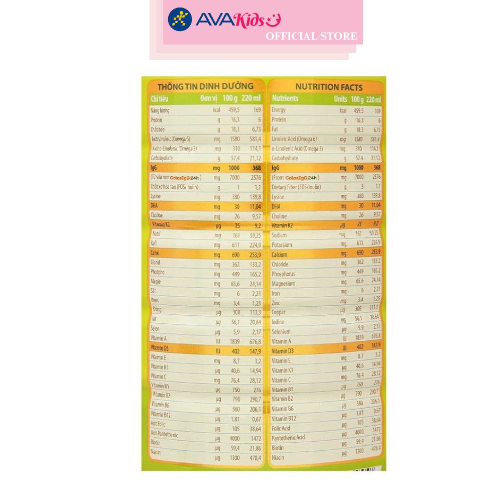 Sữa bột ColosBaby Gold D3K2 2+ (sữa non) 800g (từ 2 tuổi)