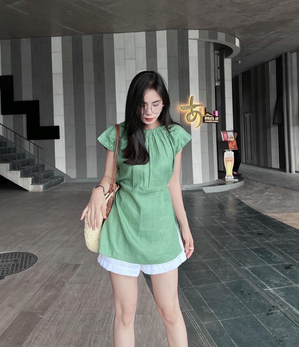 ĐẦM SET ÁO XANH MINT PASTEL + QUẦN NGẮN LƯNG CAO GIẢ VÁY CHỮ A SHORT ĐI TIỆC ĐI CHƠI NOEL DẠO PHỐ GIÁNG SINH ĐI BIỂN