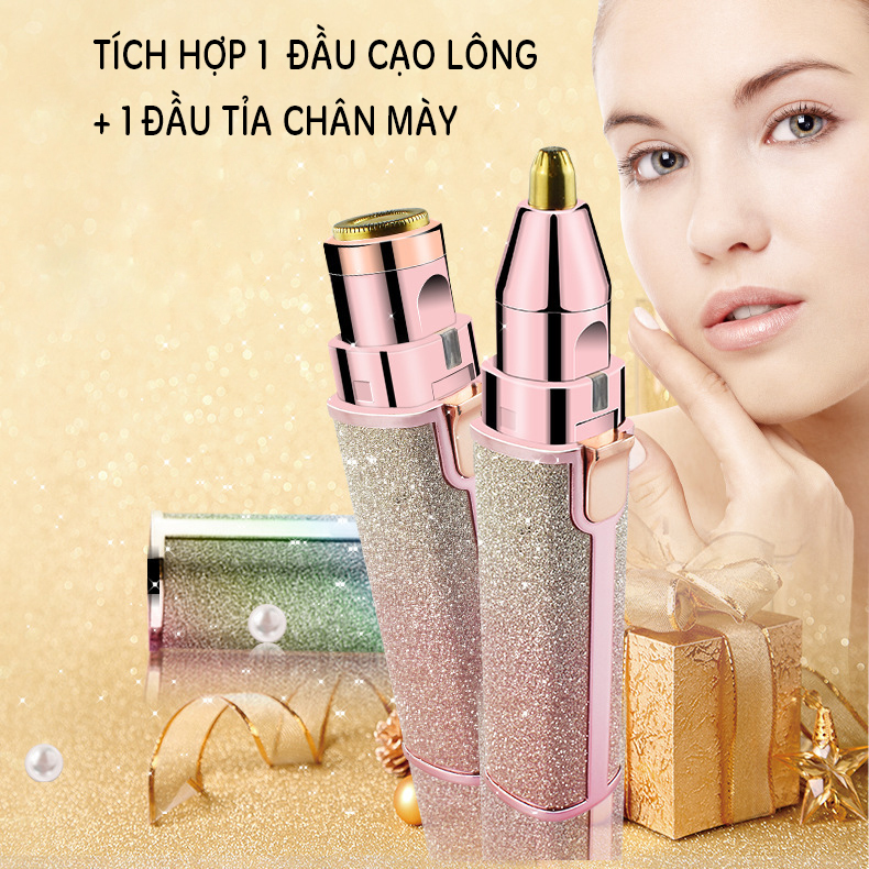 Máy Cạo Lông Tẩy Lông Mặt, Tỉa Chân Mày Đa Năng 2in1 BZ-203B