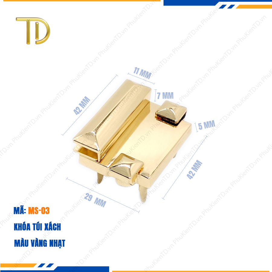 Khóa túi xách, khóa cài túi xách, khóa sập túi xách cao cấp công nghệ Mạ điện độ bền 5-8 năm