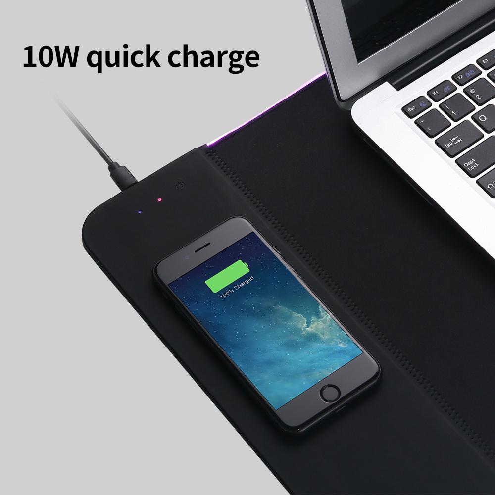 Bàn di chuột siêu dài đầy màu sắc RGB chống trượt Sạc không dây 10W