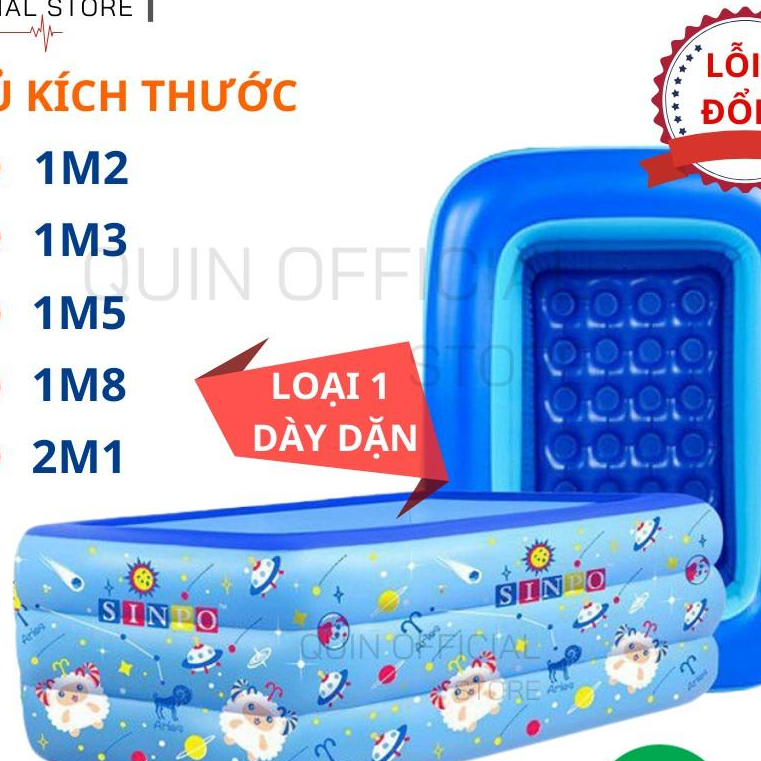 Bể Bơi 3 Tầng Cho Bé, Hàng Loại 1 Dày Dặn Có Đáy Chống Trượt, An Toàn Khi Sử Dụng - Full Size 1m2 - 2m1