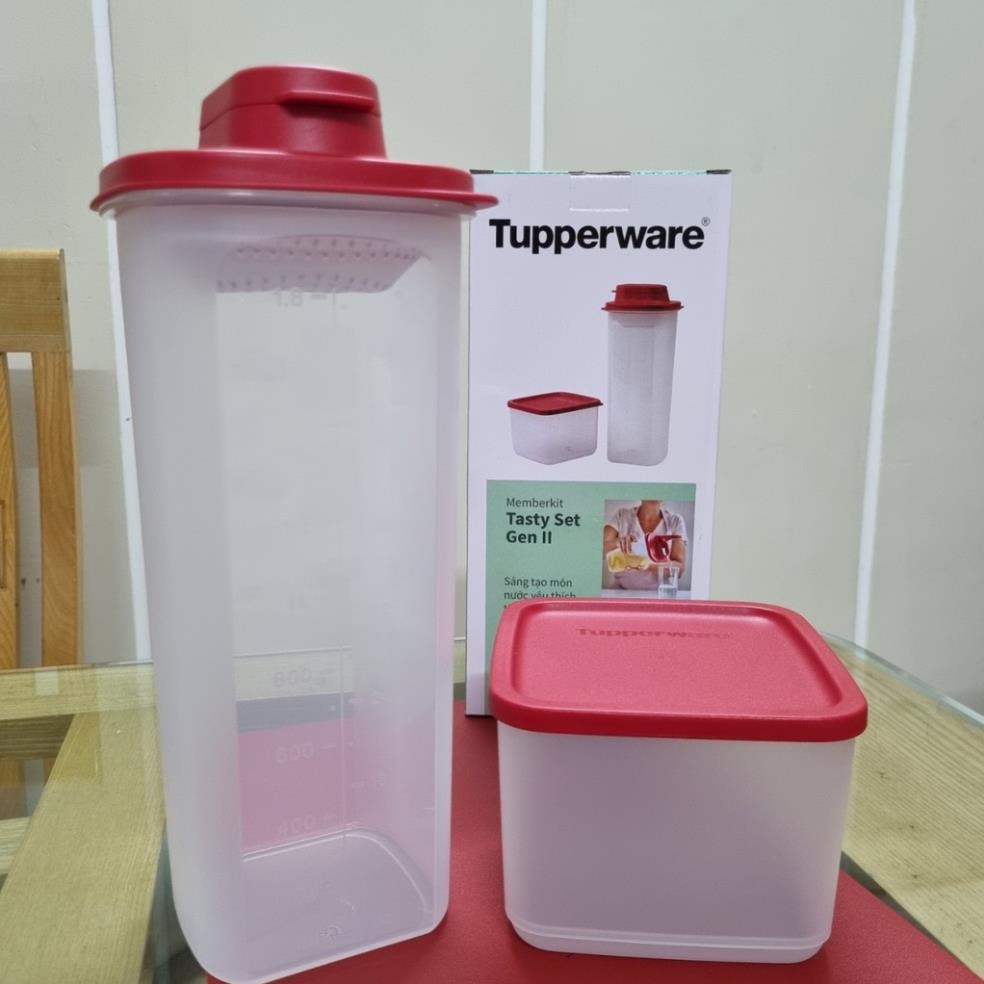 Bộ bình nước và hộp Tupperware Tasty Set Gen II ( Bình nước 2L và hộp BQTP 1 l