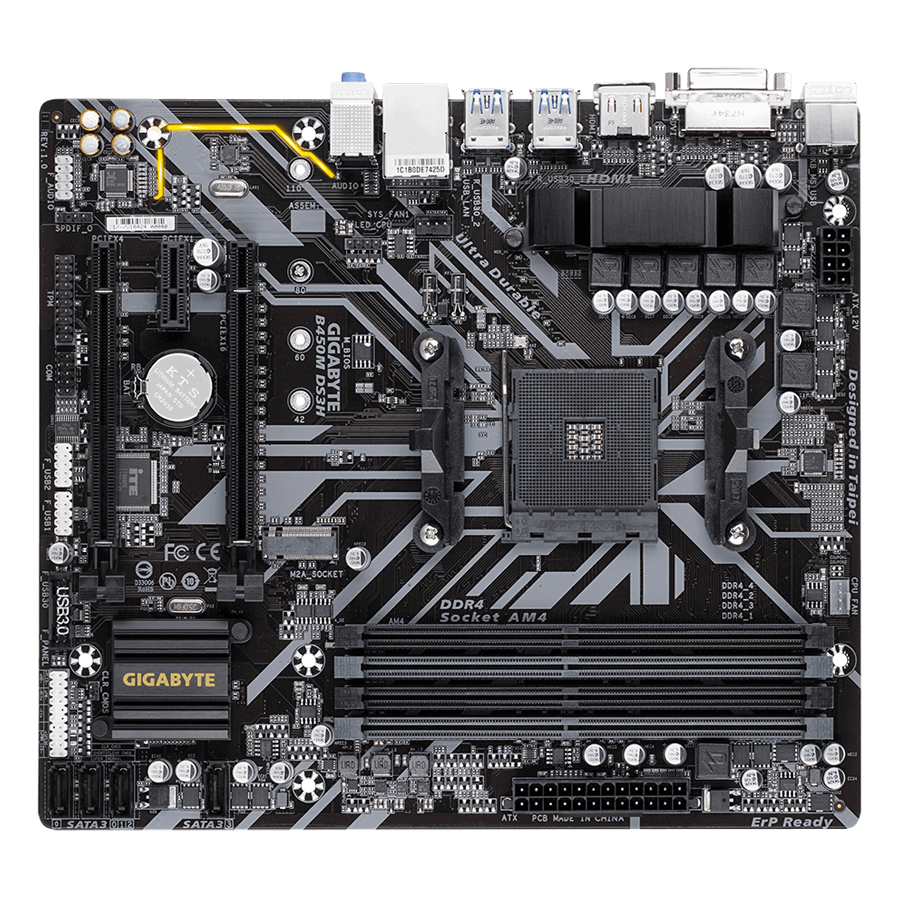 Bo Mạch Chủ Mainboard Gigabyte GA-B450M DS3H - Hàng Chính Hãng