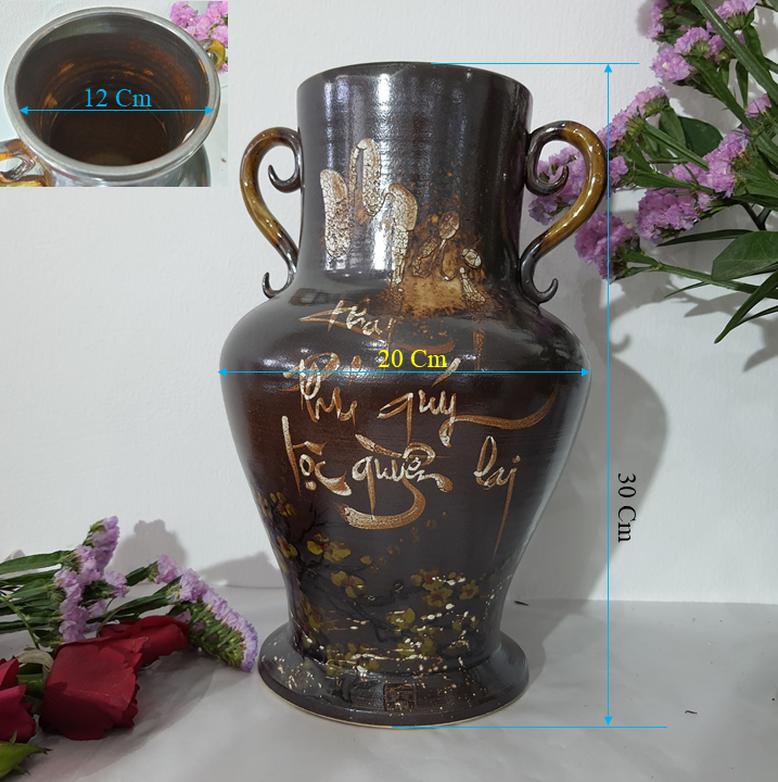 Bình hoa vuốt tay nghệ thuật đọc bản đẹp viẹtH30