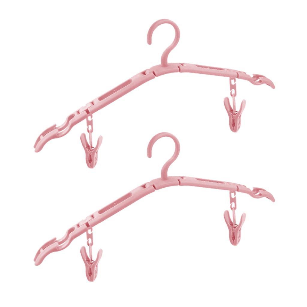 2 Pack Travel Hangers Folding Hangers with 4 Clips Portable Clothes Hangers, Non-Slip, Lightweight for Home and Travel