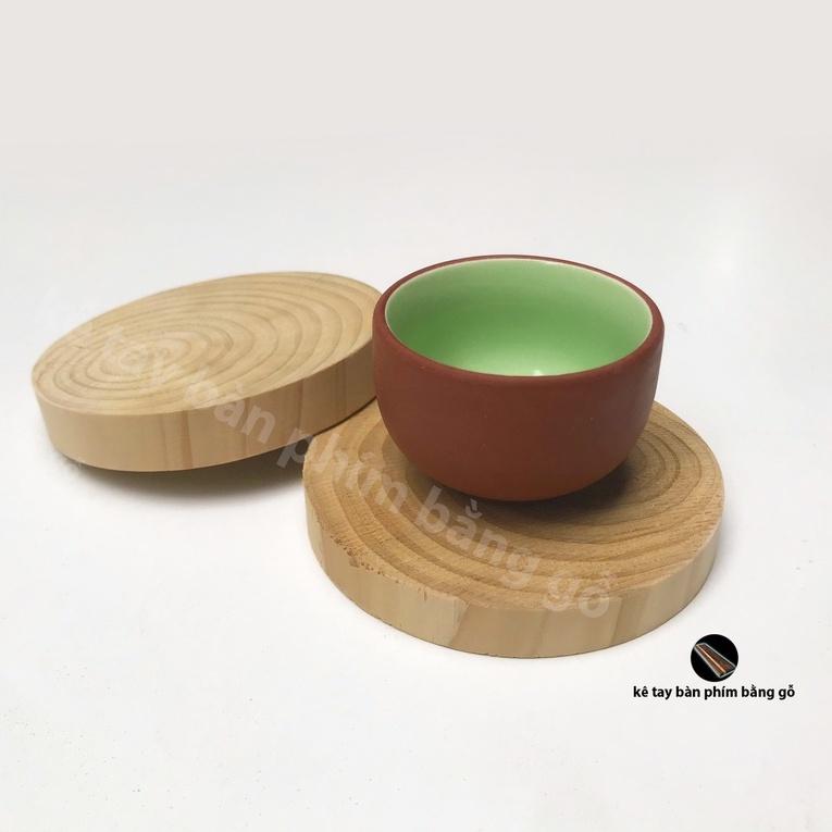 Lót ly, lót cốc, đế đa năng 9cm gỗ tự nhiên