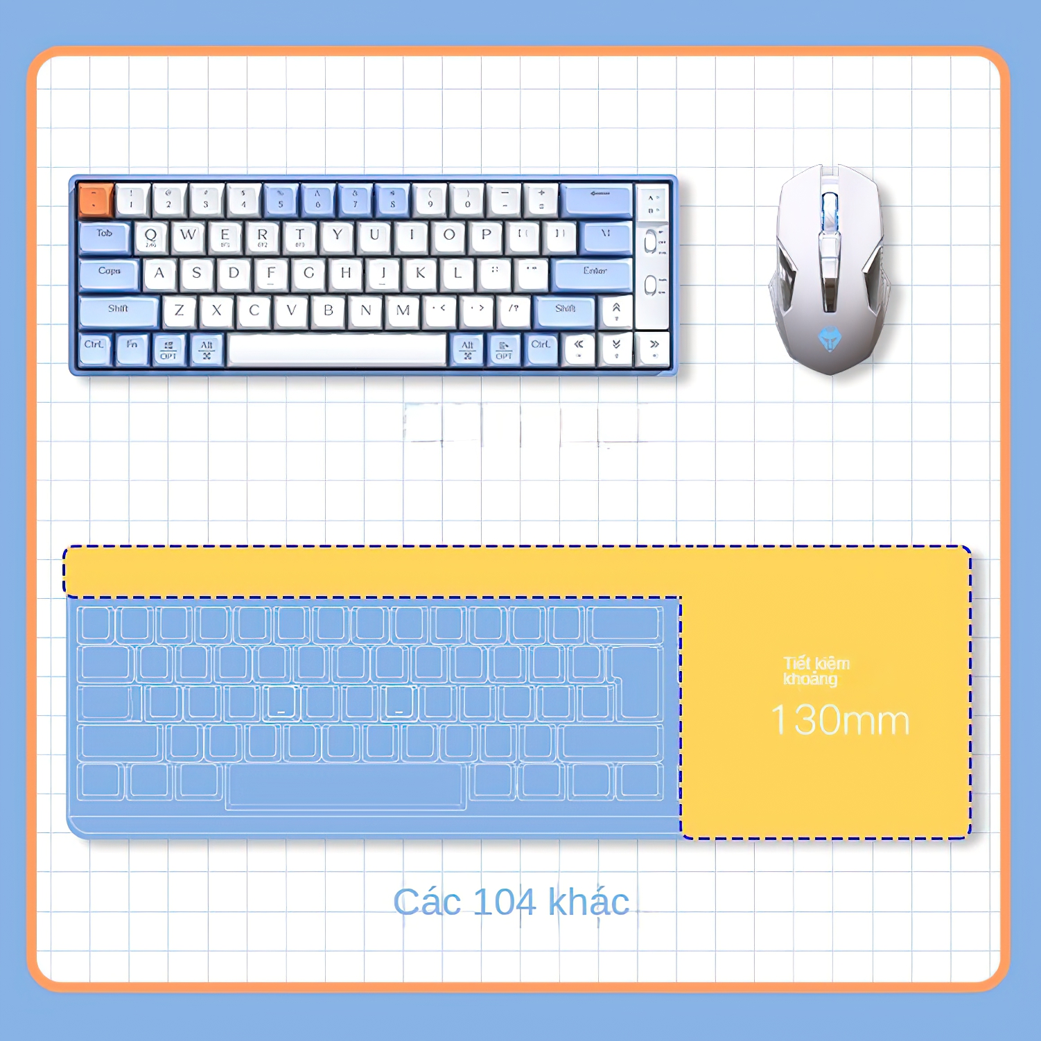 Bàn Phím Cơ Gaming không dây GK65 chống ồn - Bluetooth + USB - Pin sạc TypeC - Hotswap cho máy tính laptop điện thoại hàng nhập khẩu