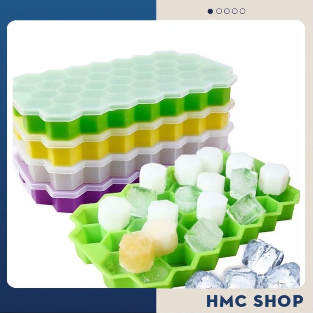 Khay làm đá viên hình tổ ong Bằng Silicone Cấp Thực Phẩm Có Thể Tháo Rời Kèm Nắp Đậy Cho Nhà Bếp