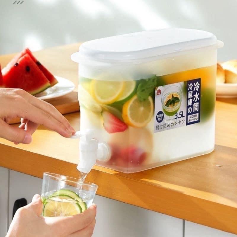 Bình Nước 3.5L Có Vòi Để Tủ Lạnh Cao Cấp, Đựng Nước Trà, Nước Trái Cây Tiện Lợi Đa Năng Ngăn Nắp Siêu Hot