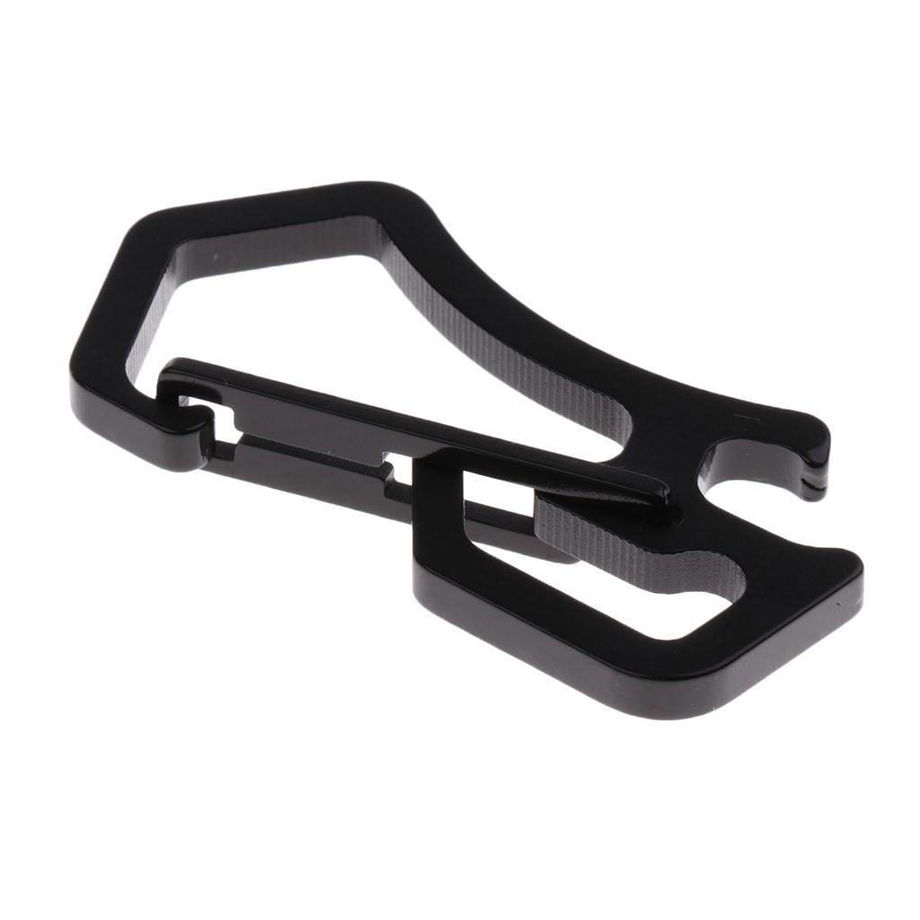 2 Pieces Carabiner Keychain Bottle Opener with Keyring Key Chain Corrosion Resistance Black Gray