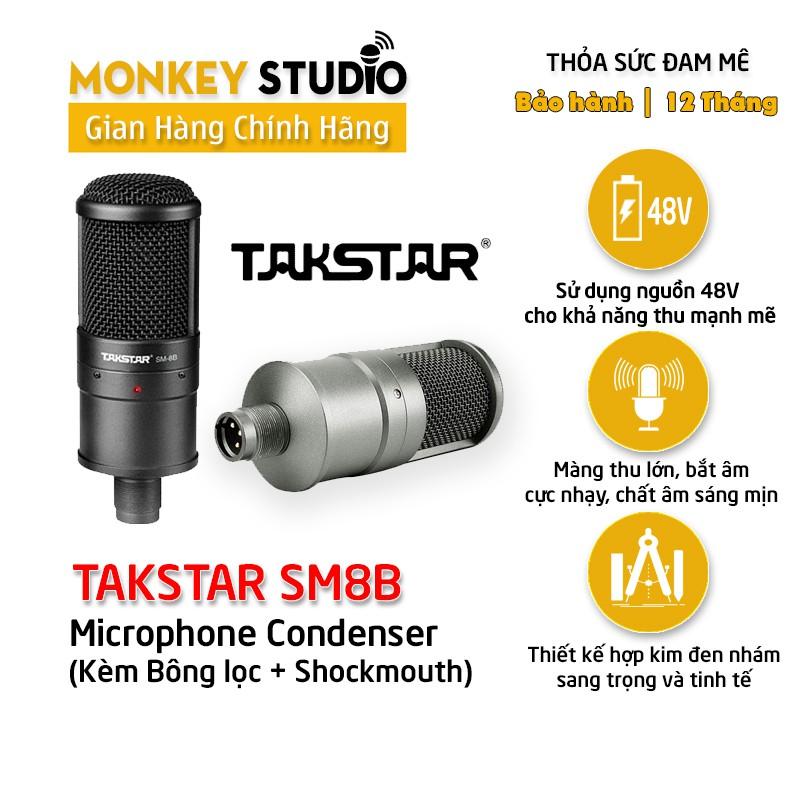 MICRO TAKSTAR SM8B Thu Âm Livestream Hát Karaoke Chuyên nghiệp - Hàng Chính Hãng