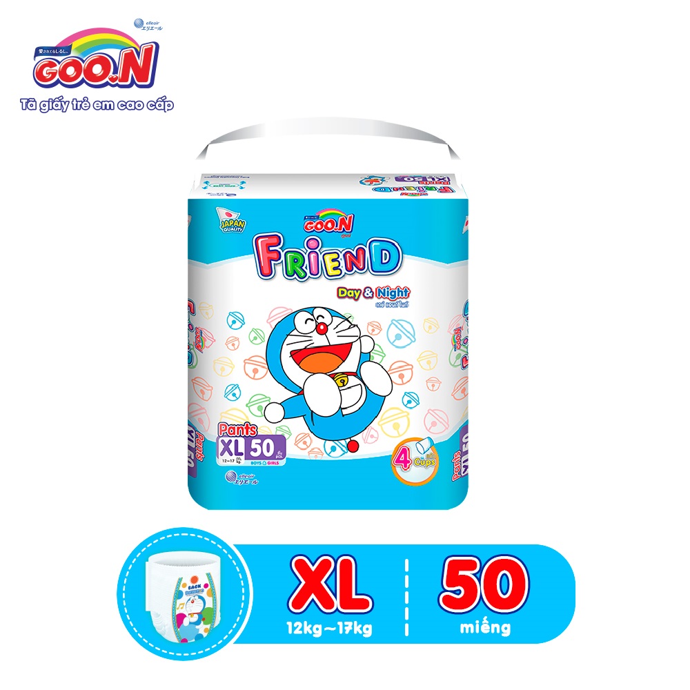 Tã quần Goon Friend Doremon mới gói siêu đại XL50 (12kg ~ 17kg)