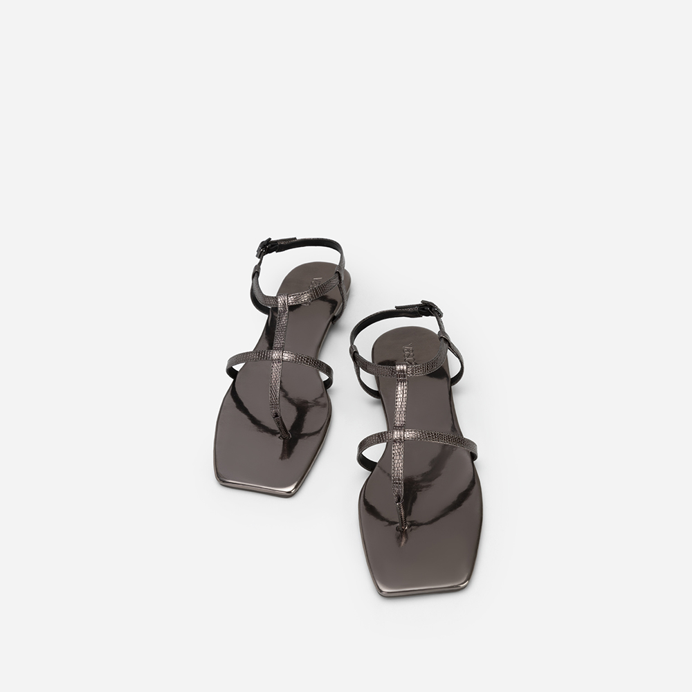 Vascara Giày Sandal Metallic Quai Kẹp Phối Vân Kỳ Đà - SDK 0332