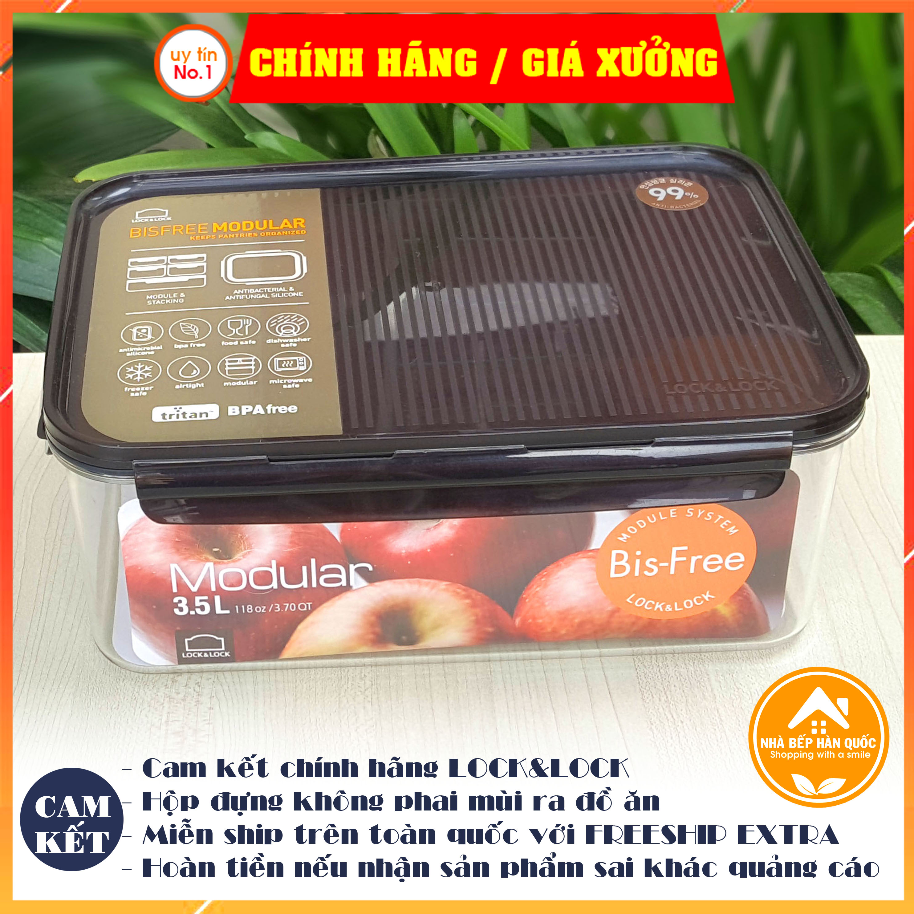 Hộp bảo quản thực phẩm Lock&Lock Bisfree Modular LBF408 4800ml LBF407 3500ml