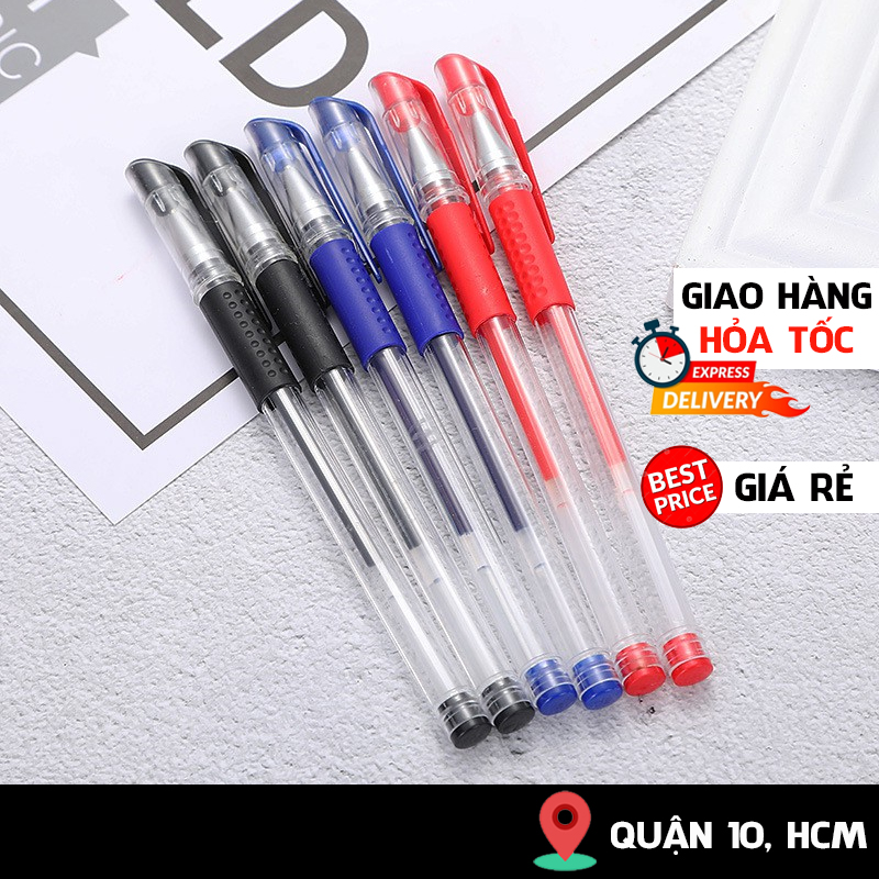 Bút Bi Bút Mực Nước Bút Gel Bút Viết 0.5mm Xanh Đen Đỏ Tím Giao Hỏa Tốc Văn Phòng Legaxi