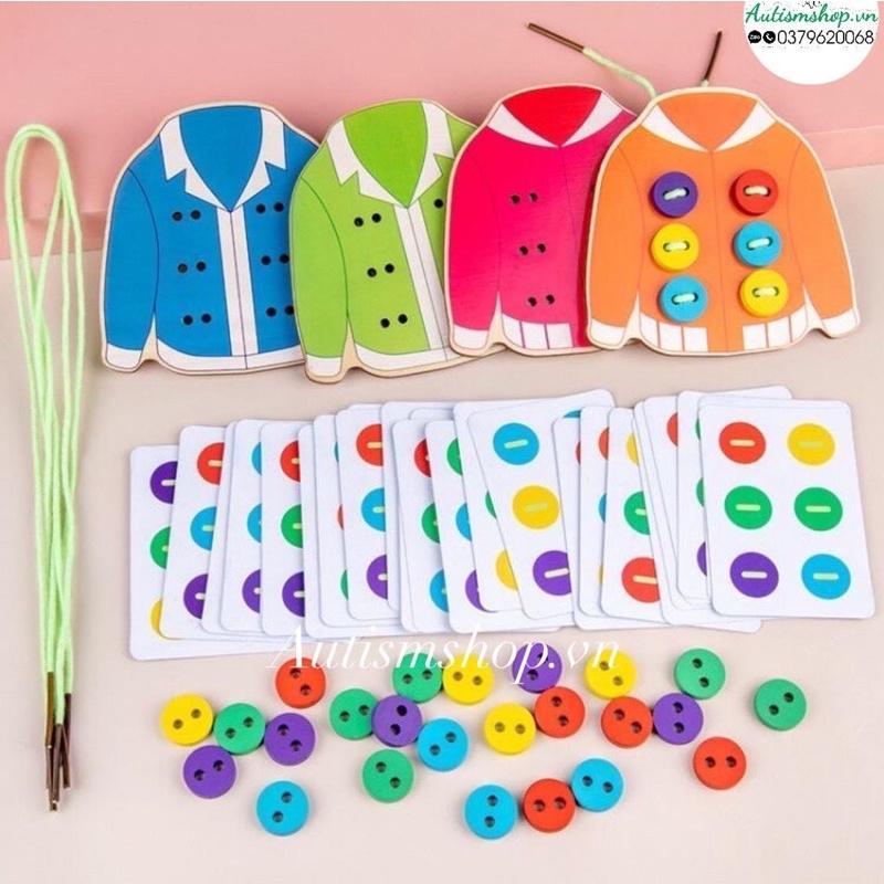 Đồ kỹ năng luồn dây may cúc áoAutismshop.vn