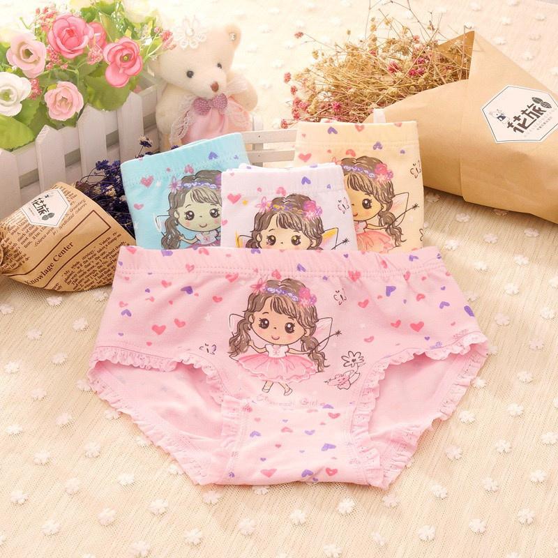 (QC4) Sét 4 Quần Chip TAM GIÁC Thun cotton Cho Bé Gái