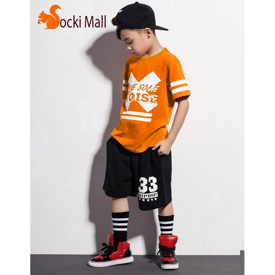 Bộ quần áo thể thao bé trai kiểu HipHop + kèm nón