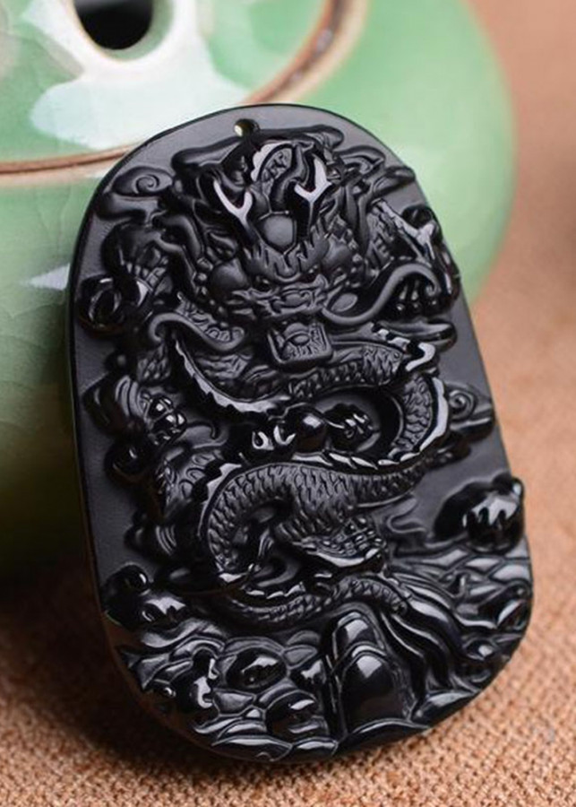 Vòng Cổ Opal Đen Tự Nhiên Trạm Rồng