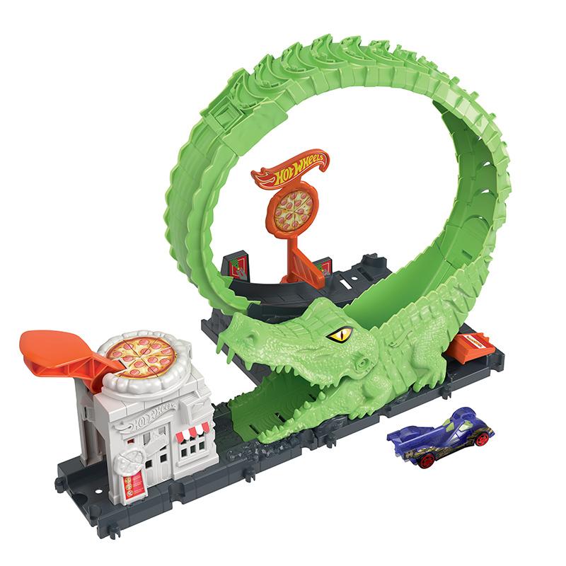 Đồ Chơi HOT WHEELS Trạm Cá Sấu Pizza Hot Wheels City HKX39/HDR29