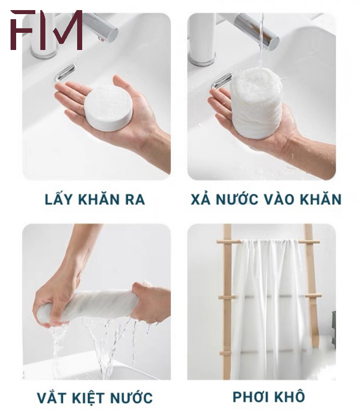 Khăn tắm nén du lịch cotton dùng 1 lần, khăn đa năng tự nhiên thấm nước tốt nhiều kích cỡ- FORMEN SHOP - FMCA056