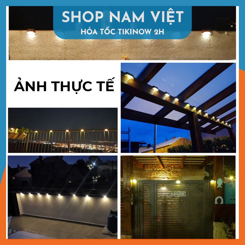 Đèn Led Năng Lượng Mặt Trời Dán Bậc Thang, Hàng Rào Trang Trí Ngoài Trời - Chính Hãng NAVIVU