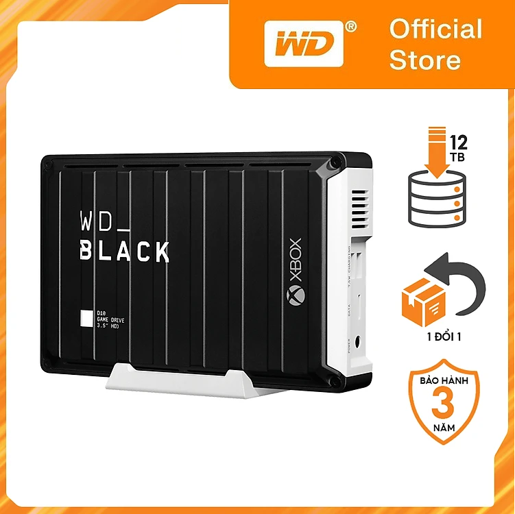 Ổ cứng di động WD Black D10 12TB Game Drive For Xbox Hàng Chính Hãng