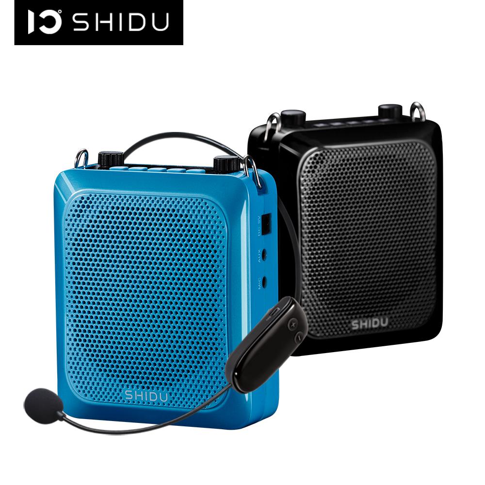 Bộ khuếch đại giọng nói di động Shidu 25W loa Bluetooth Mini Audio với micrô không dây UHF cho giáo viên du lịch S28 Color: Blue US Plug