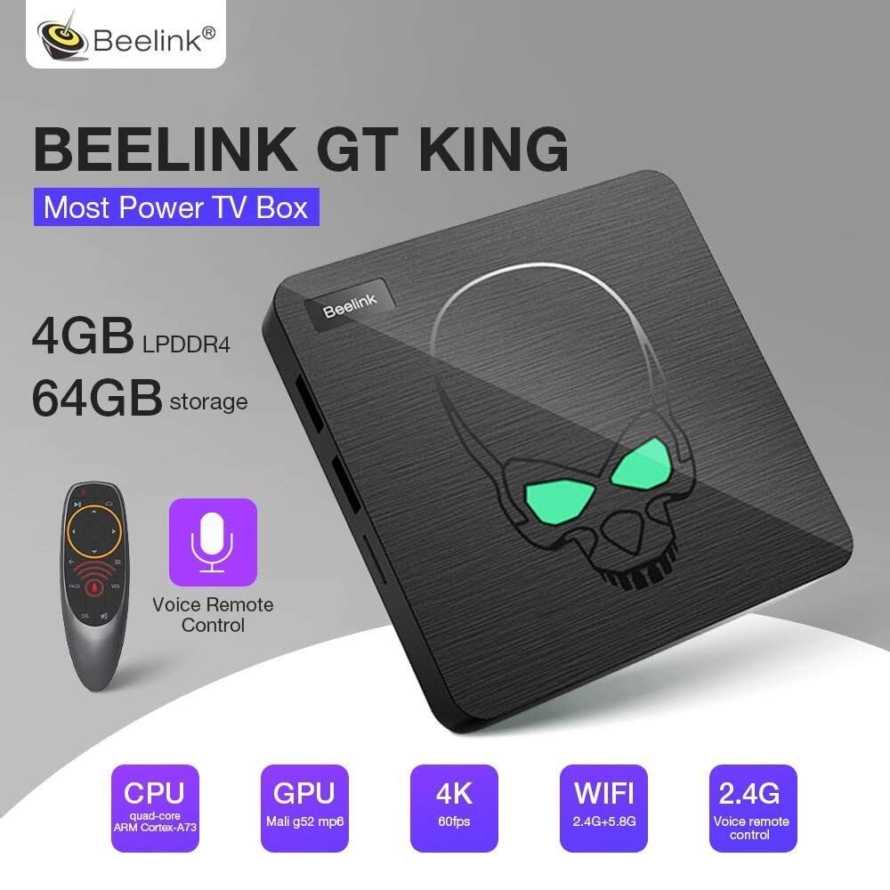 AndroidTV Box Beelink GT-King [Vua Box] S922x, 4GB DDR4, Rom 64GB, ATV9 Việt Hoá - Hàng Nhập Khẩu