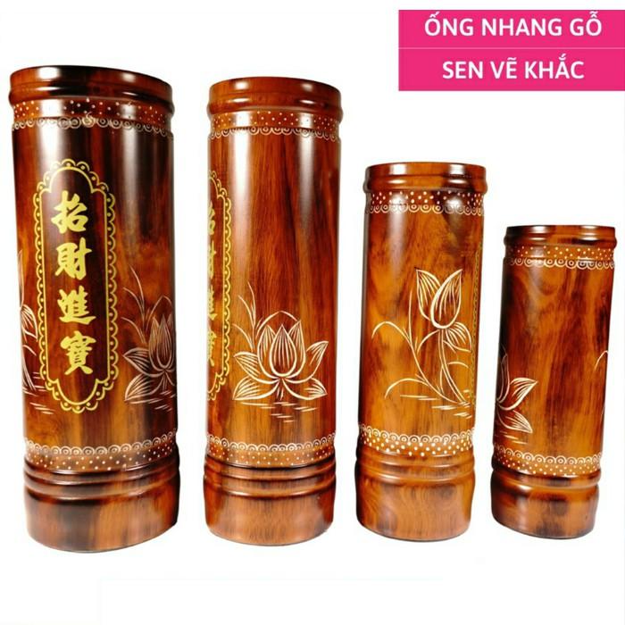 Ống Đựng Nhang Bằng Gỗ cao 25cm