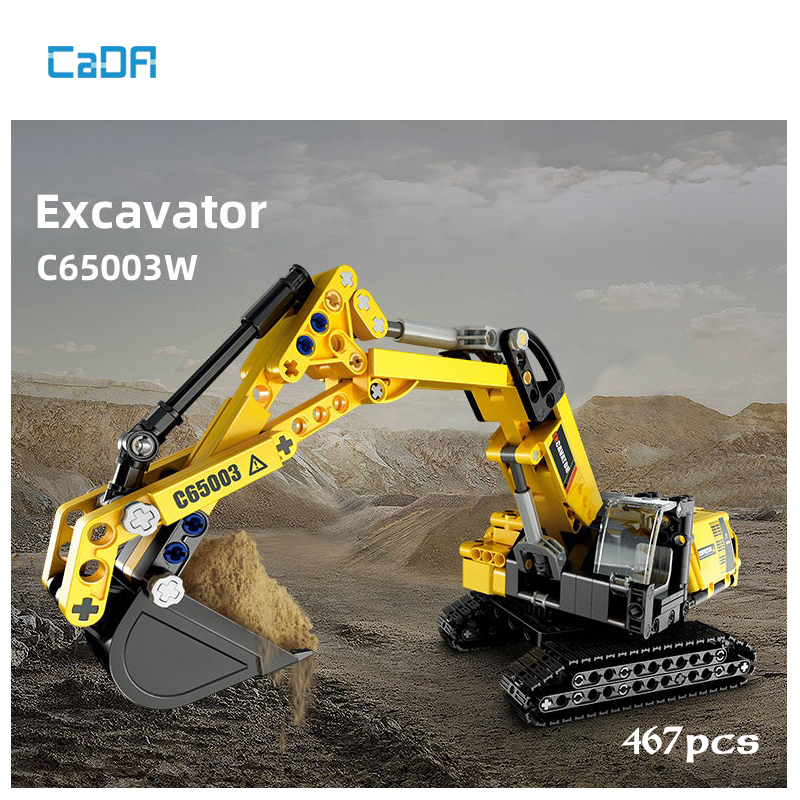 Đồ chơi lắp ráp, xếp hình mô hình tĩnh Máy xúc Excavator - CADA C65003W