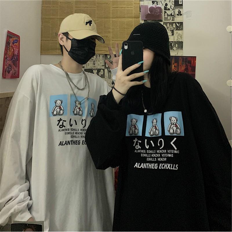 Áo thun dài tay GẤU ALANTHEG phông Unisex nam nữ tee oversize form rộng pull Ulzzang Streetwear Hàn Quốc vải mềm