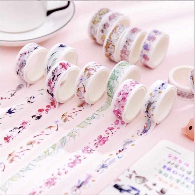 Băng dính Washi sticker siêu cute - Washi Tape dễ thương trang trí sổ, vở, quà tặng -Giao ngẫu nhiên