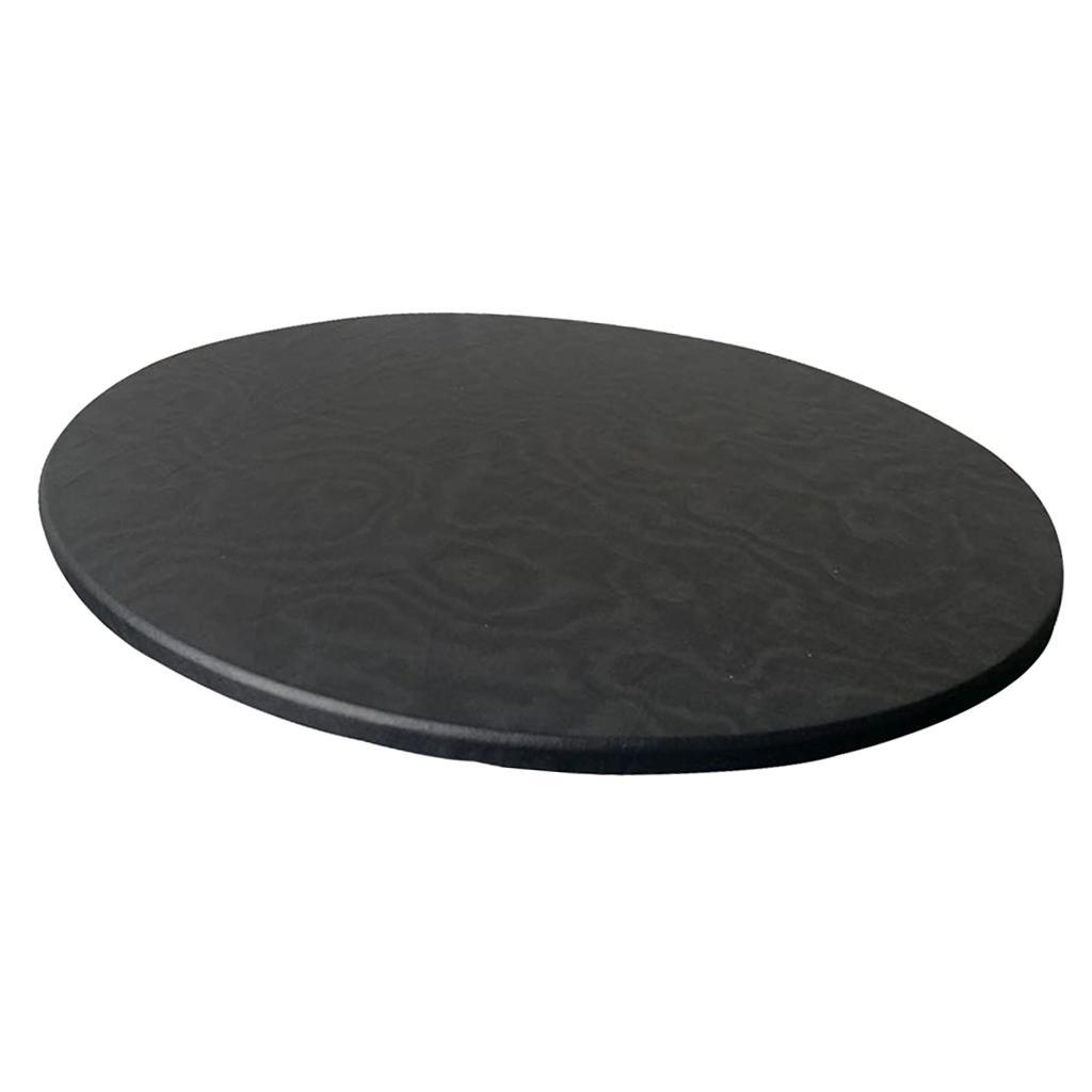 2X Elastic Edged Table Cover Round Fitted Tablecover Outdoor Indoor Black