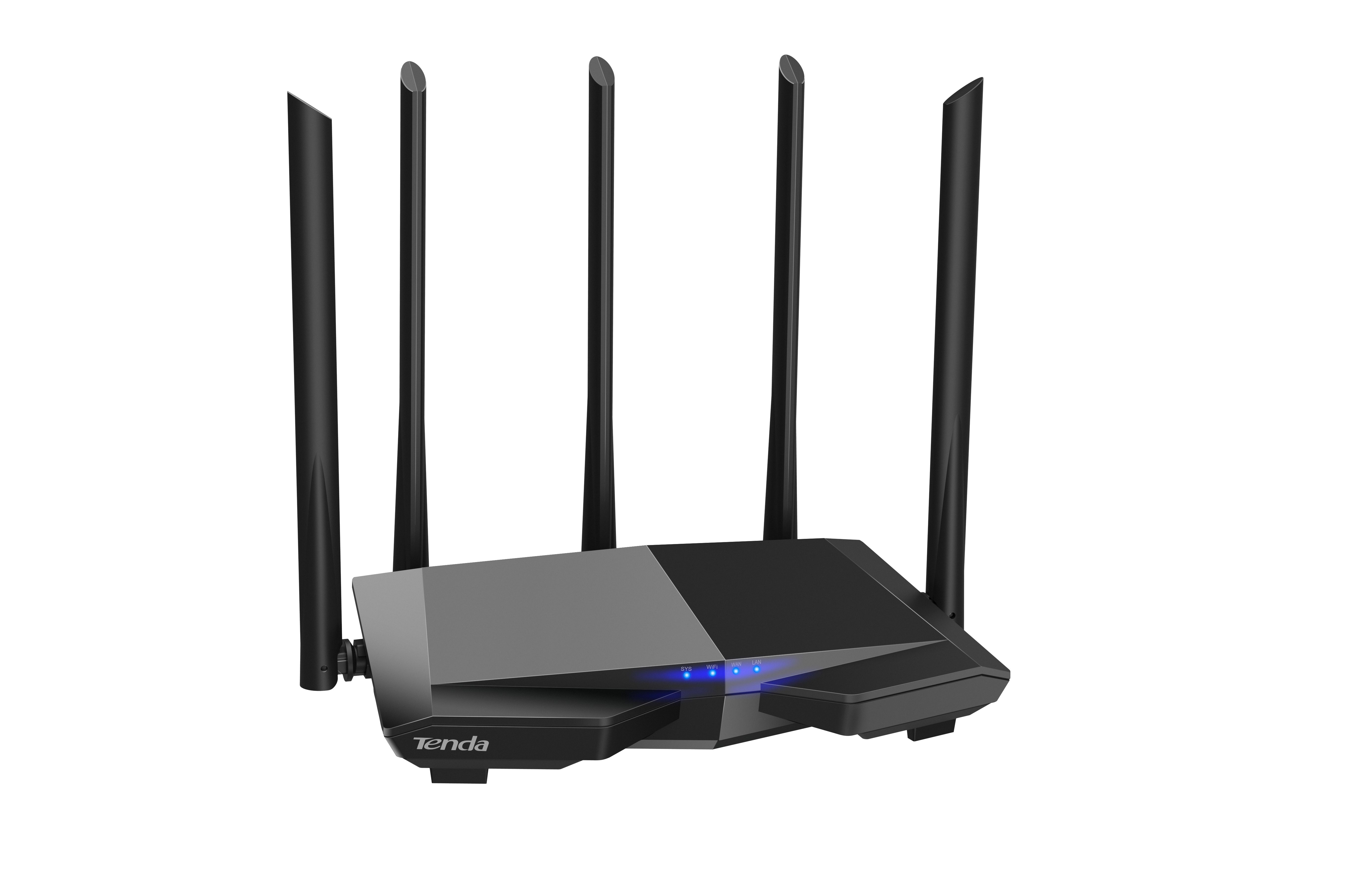 Bộ phát wifi chuẩn 1200 Mbps 5 râu băng tần kép Wireless Router AC7 Tenda hàng chính hãng
