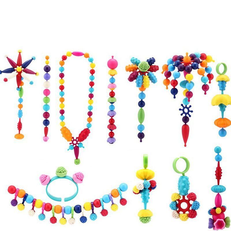 Hộp Xâu Vòng Hạt Pop 350 Hạt Kèm 2 Bờm , 2 Vòng Tay