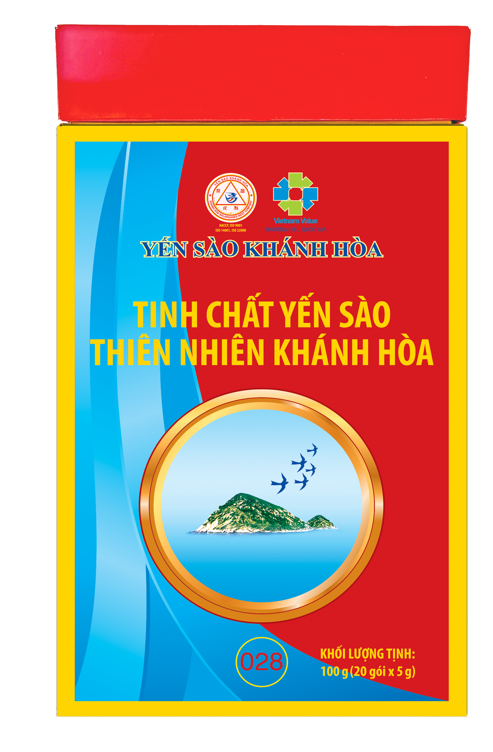 TINH CHẤT YẾN SÀO THIÊN NHIÊN KHÁNH HÒA - HỘP 20 GÓI 5 GRAM