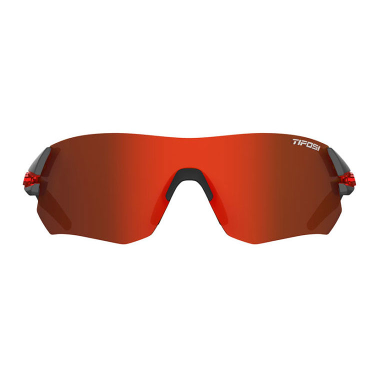 Kính mát thể thao Unisex Tifosi Tsali - Gọng Gunmetal/Red, Bộ 3 Tròng Đạp Chạy: Clarion Red, Ac Red & Clear Lenses