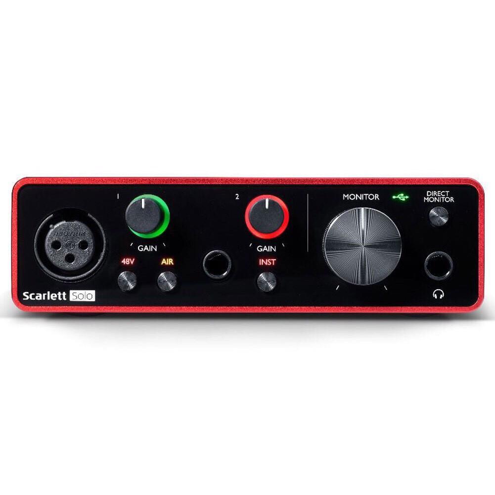 Soundcard SoloGen 3 - Focusrite Scarlett - thu âm, hát karaoke, livetream fb bán hàng, mẫu mới nhất