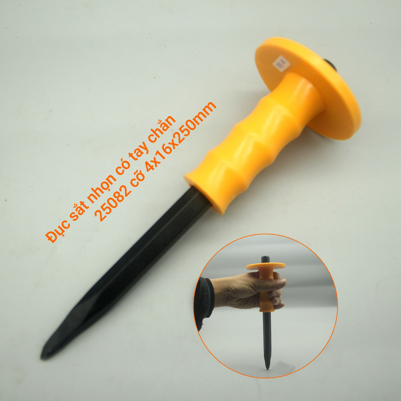 Đục sắt nhọn có tay chắn  25082 cỡ 4x16x250mm