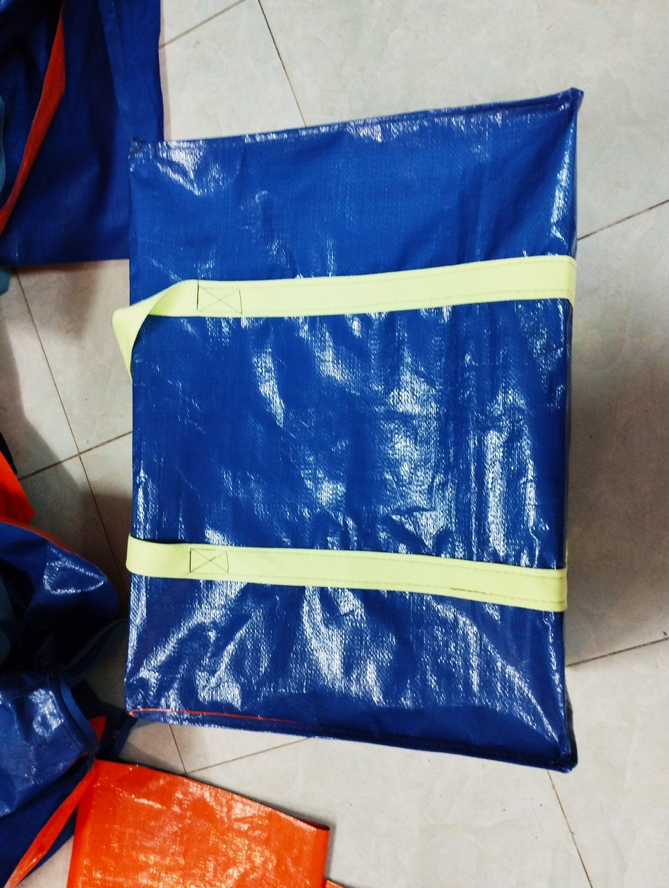 TÚI BẠC TÚ PHƯƠNG MÀU XANH CAM - Túi đựng đồ chuyển nhà đựng tới 50kg
