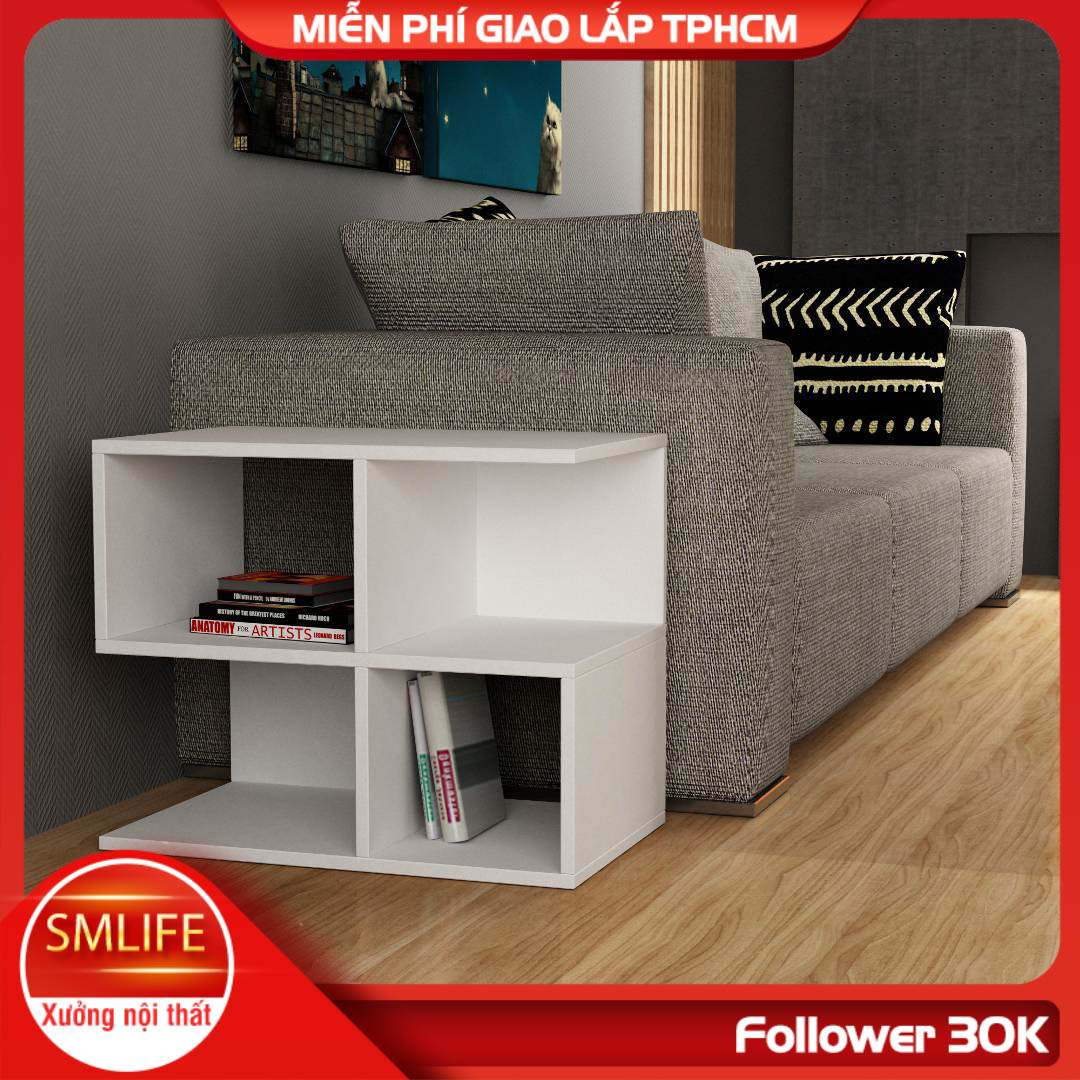 Bàn gỗ cạnh Sofa hiện đại SMLIFE Sharons | Gỗ MDF dày 17mm chống ẩm | D65xR20xC55cm - Màu