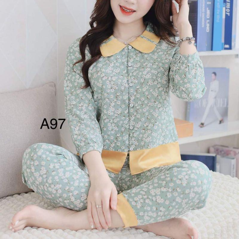 Quần áo ren phối cổ đồ bộ sang chảnh mềm mát