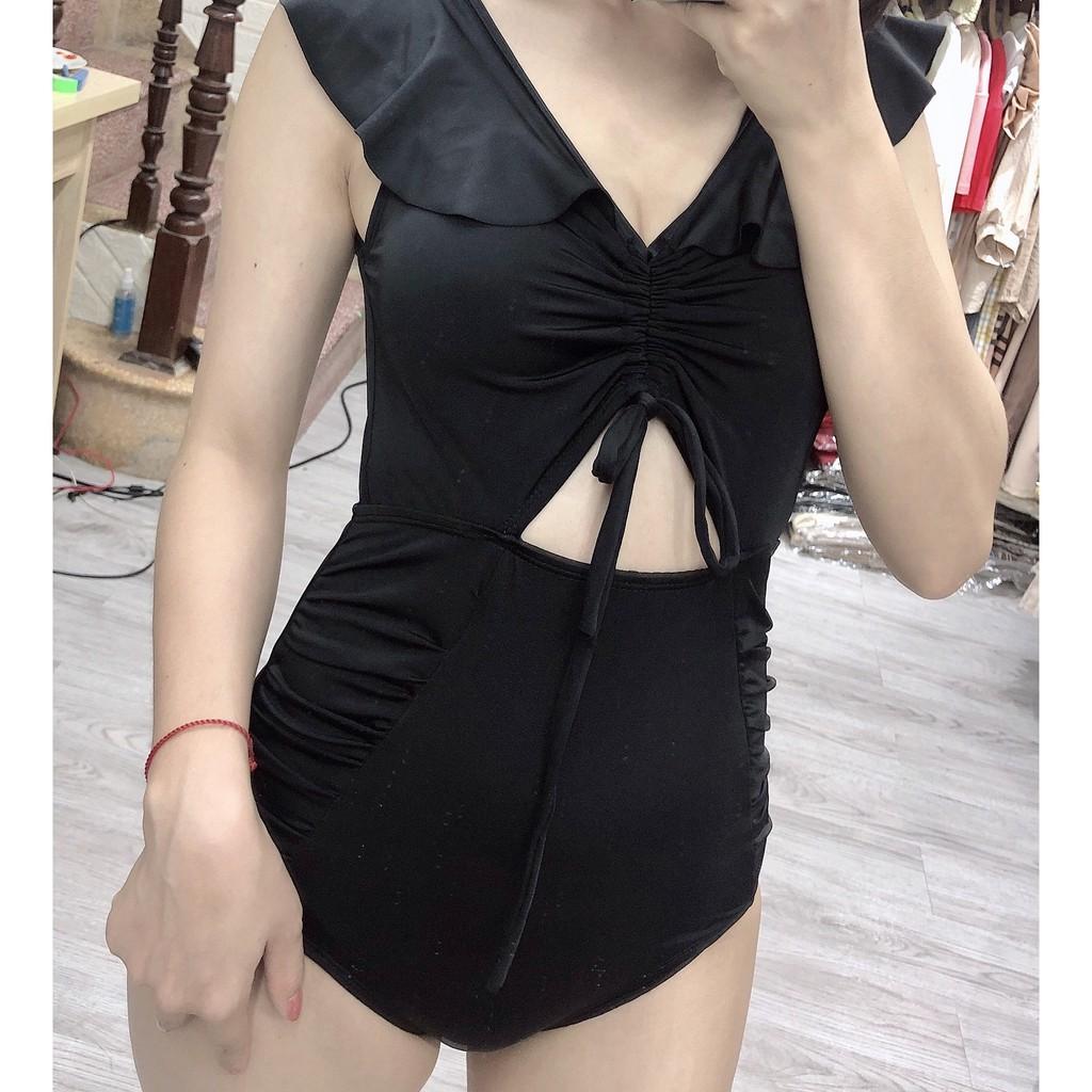 Bikini đồ bơi liền thân canh tiên nữ tính chất thun lạnh co dãn mặc đi biển đi bơi